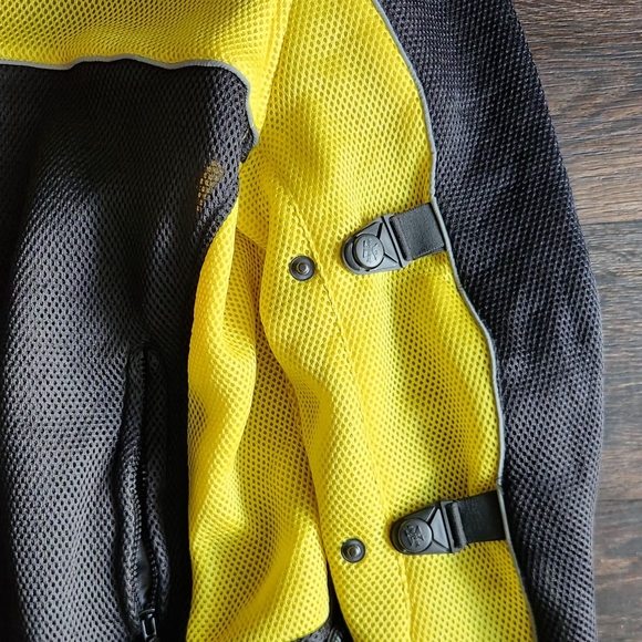 XElement Motorcycle Jacket Padded Mesh Moto Racing Mens LARGE Black Yellow - Picture 3 of 8